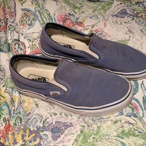 Blue canvas slip on Vans